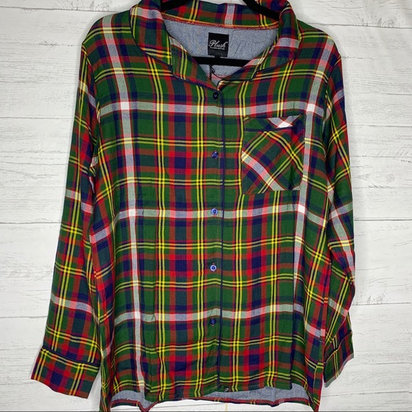 NWT/ Plush revolve ultra soft plaid PJ set/S - Picture 2 of 8